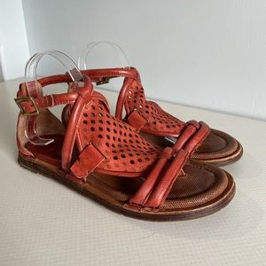 A.S.98 Tommie Boho Rust Leather Sandals Tokio A66006